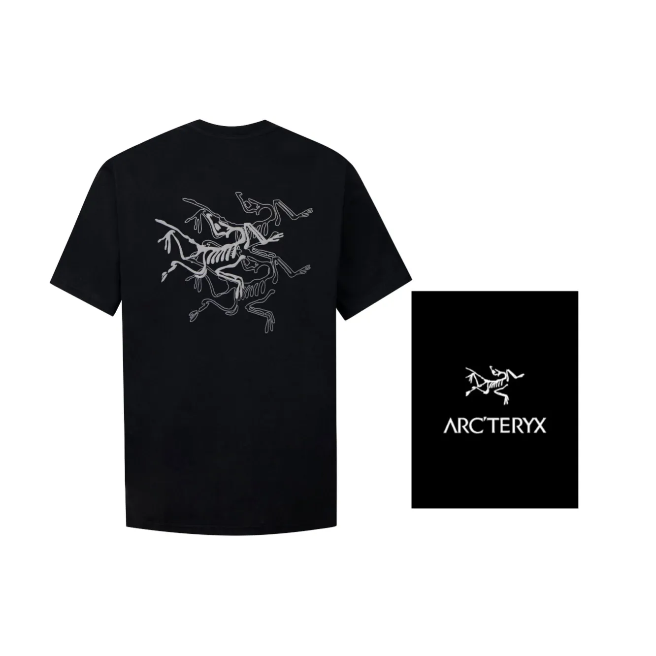 [ Ayc Teryx ] 2024FW T LOGO Premium 32s Same Style ：Black White Size：XS S M L